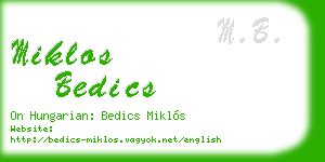 miklos bedics business card
